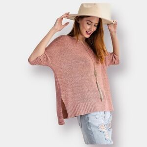 Easel Oversized Pink Sweater Size Small